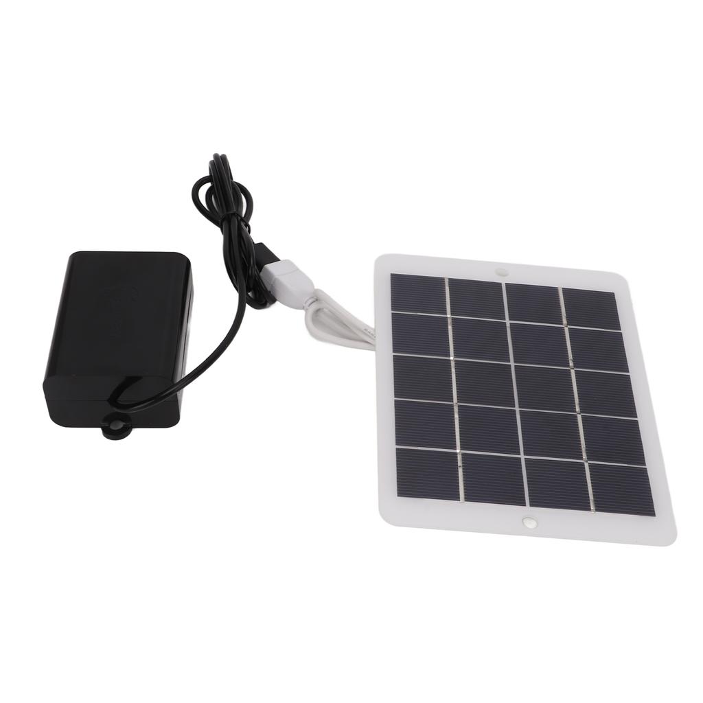 Solar Oxygen Pump Output Interface 3W5V Portable Solar Oxygen Aerator for Traveling Camping Cycling