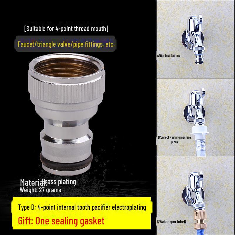 Washing Machine Faucet Adapter: 4 To 6 Points Connector for Inlet Pipe and Car Wash Basin