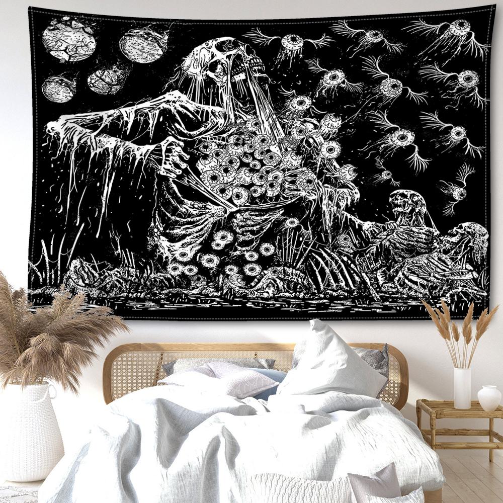 

Абстрактный глаз скелет гобелен настенный подвесной таинственное колдовское искусство хиппи тапиц гостиная спальня домашний декор 95x73CM