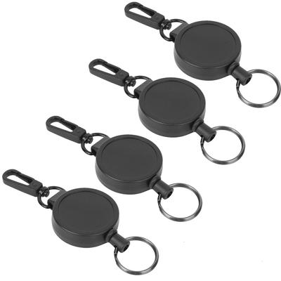 4pcs Telescopic Keychain AntiTheft Retractable Key Ring High Resilience Wire Rope Carabiner for