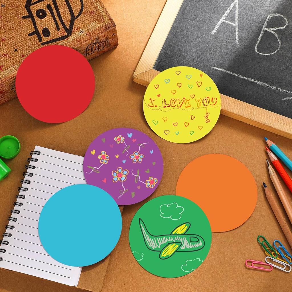 Geyee 108 Pcs Circle Cutouts Paper Bulletin Board Decorations Assorted Color Round Die Cut for Classroom Decor Teachers DIY Craft Office School