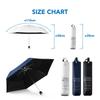 Light Folding Parasol with and Rain UV Heat Fiberglass Comes with Dedicated Pouch with Folding Umbrella for Men and Sun Perfect Black UV Protection,