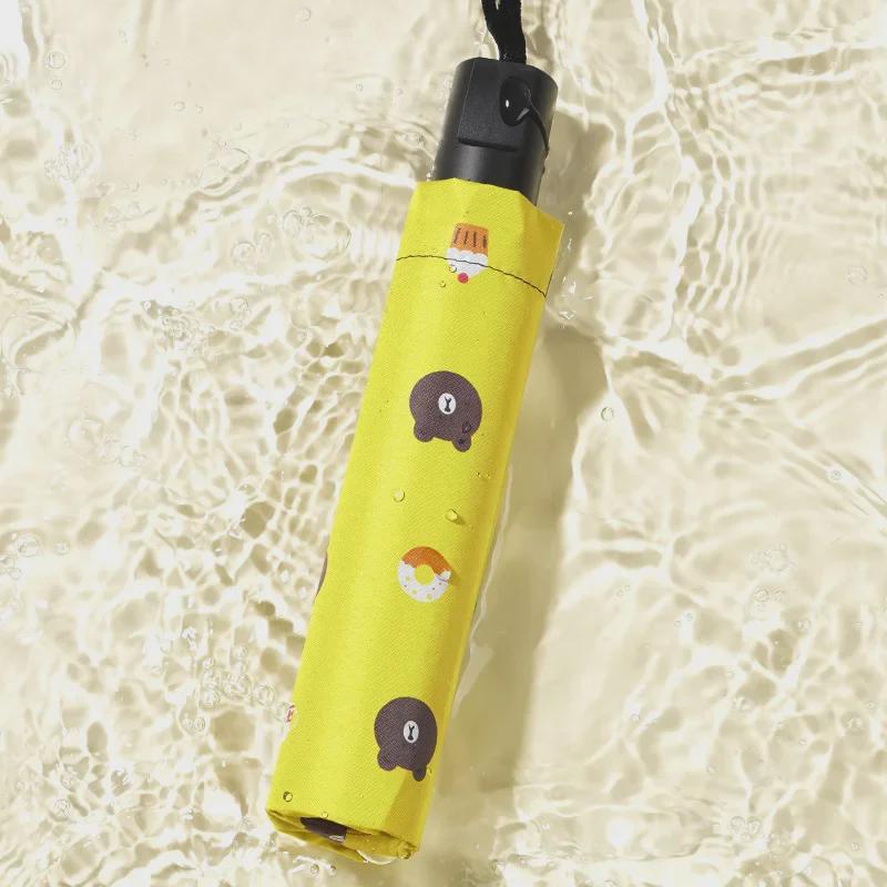 Parasol odwracalny z 6 żebrami z kreskówkowym misiem na słońce i deszcz