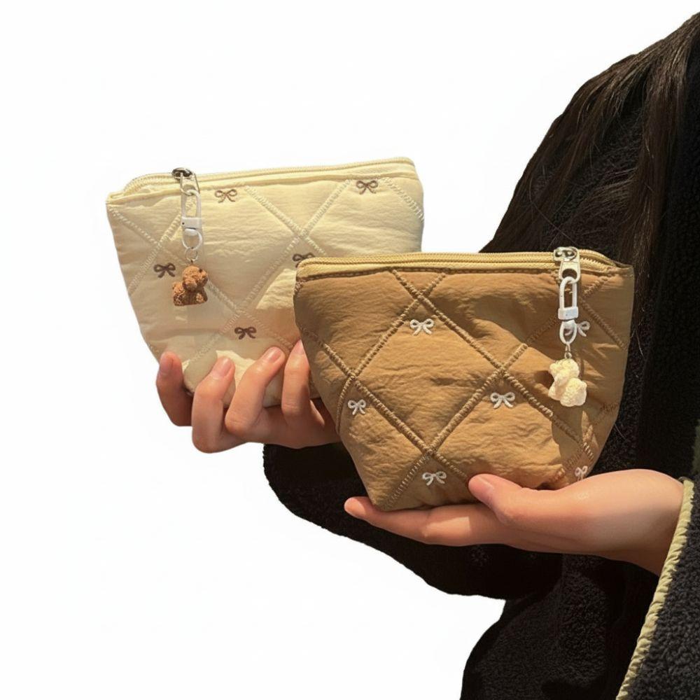 with Zipper Makeup Bag Cute Bow Jewelry Storage Bag Creative Cosmetic Bag  Daily Use