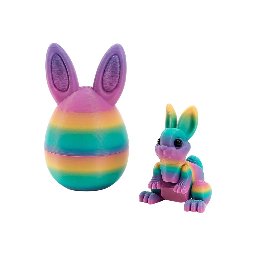 3D Printed Easter Eggs, Including A Bunny, Easter Surprise Bunny Eggs, 3D Printed Animals, Easter Basket Stuffing, Stress-relieving Toy Gifts.4pcs