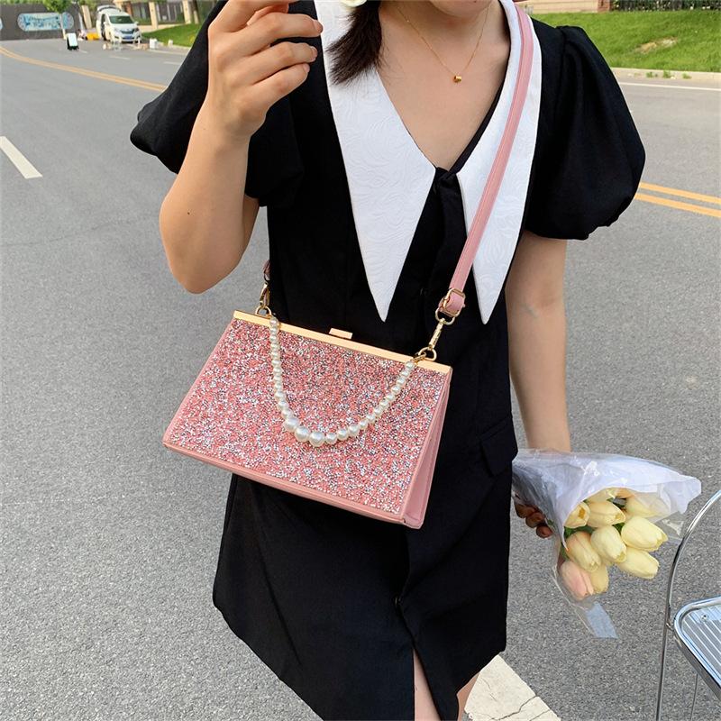 Cross-border fashion high-end texture bright diamond women's handbag 24 new exquisite literary one-shoulder messenger bag women