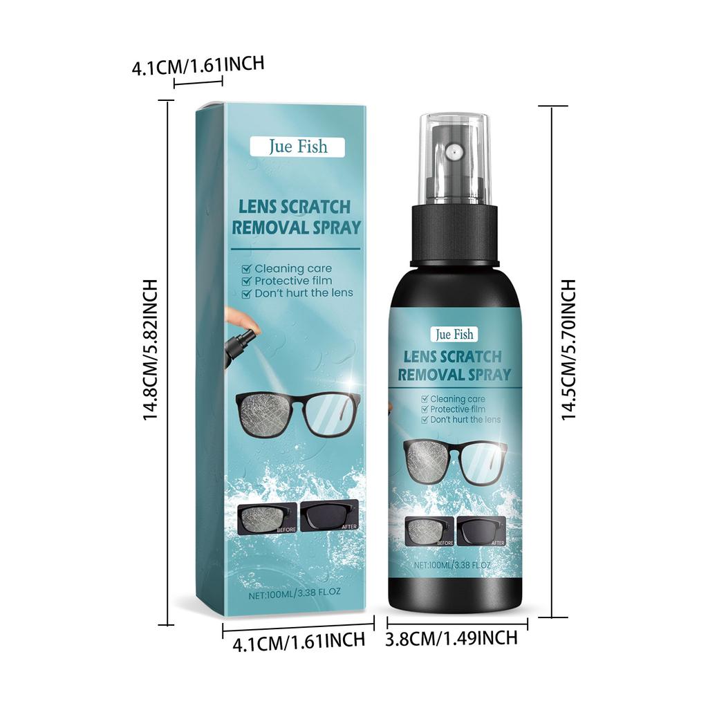 Pulitore Lenti Occhiali Spray Rimuovi Graffi Occhiali Pulitore Polvere Impronte Dita Olio Lenti Ripristina Chiarezza Lenti Spray Pulitore