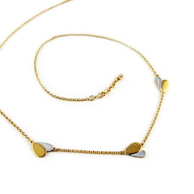 [L1745] - 2-tone 'Love' Gold-plated Necklace