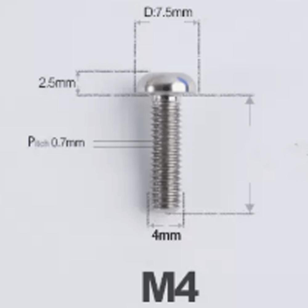 Multiple Color M4 x 6 8 10 12 16 18 20 25mm GR5 Titanium Alloy TC4 Mushroom T20 Torx Head Screw Bolt For Road bike