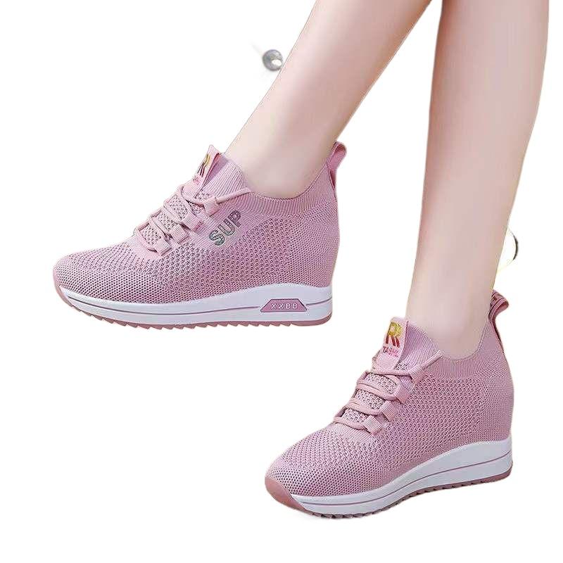 Women Wedges Shoes Platform Shoes Spring Breathable Casual Shoes Woman Fashion Sneakers Height Increasing Vulcanize Shoes