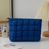 Trendy Women's Solid Color Pleated Makeup Clutch: Versatile, Fashionable, Stylish Plaid Bag