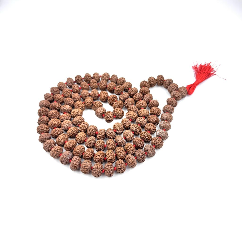 7 Mukhi Rudraksha Japa Mala 108+1 Beads | Natural & Certified Prayer Beads | Meditation and Healing Mala