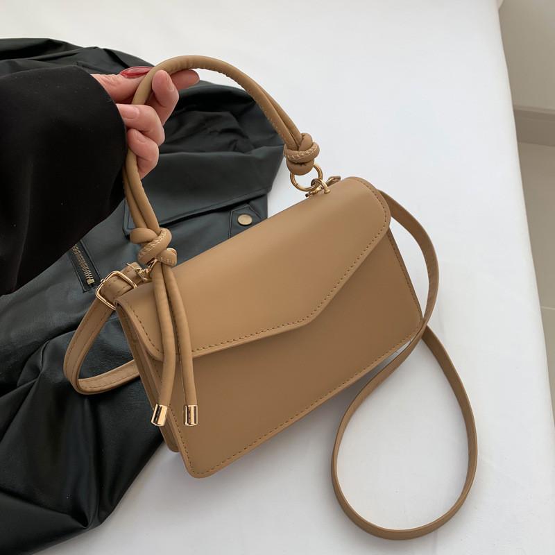 Fashionable Pu Handheld Square Bag For Women In Trendy Black White Khaki Brown Colors