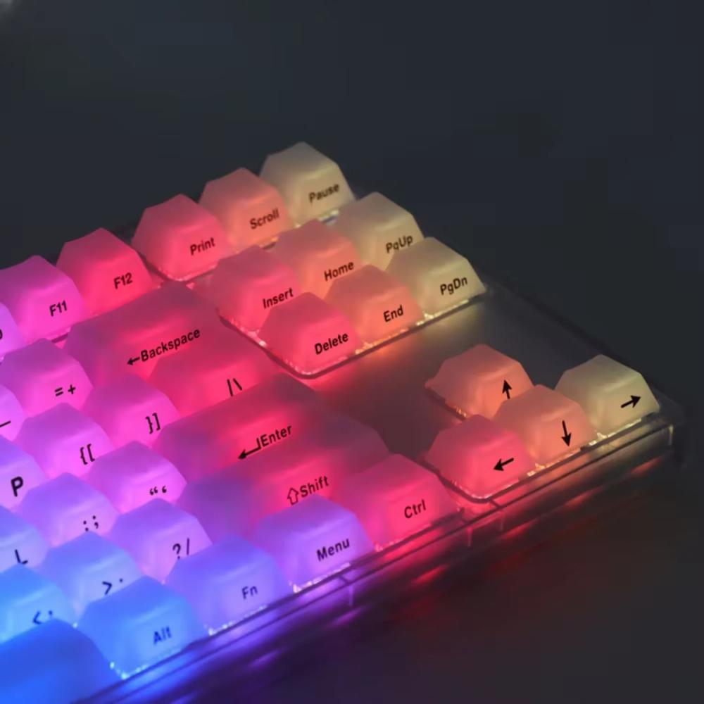 Clear Matte Translucent Keycaps, Suitable for Most Mechanical Keyboards, Ice Crystal, 1% Cherry, PBT, CHERRY