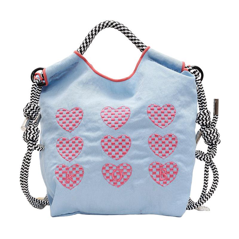 Canvas nylon small bag women's new autumn and winter versatile casual simple embroidery handbag shoulder messenger bag