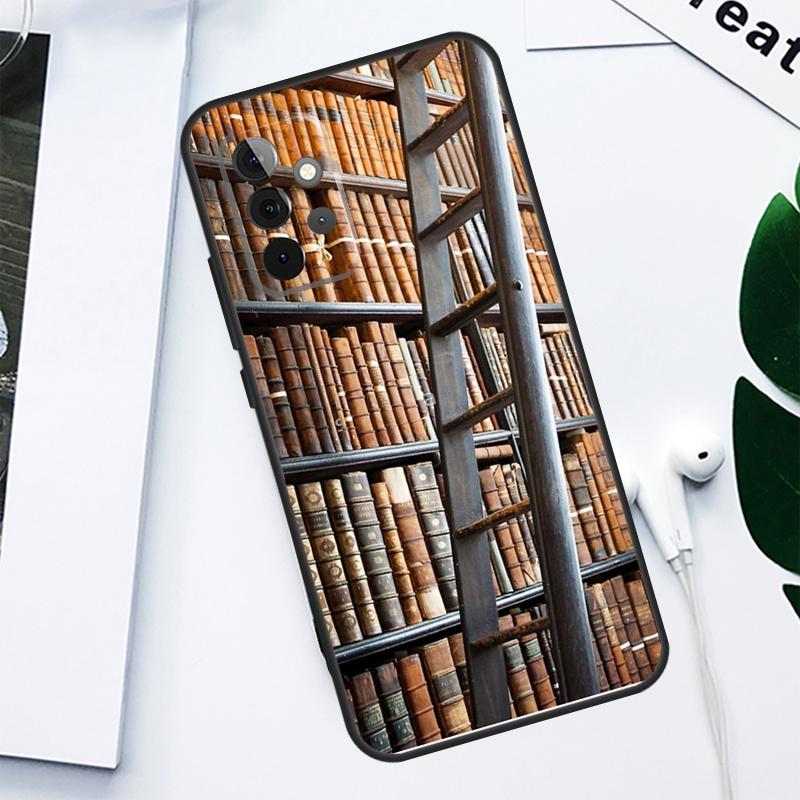 

Vintage BOOK Bookworm bookshelf For Samsung Galaxy A06 A05 A16 A54 A34 A14 A55 A35 A15 A53 A33 A13 A22 A32 A52 Phone Case Samsung A23