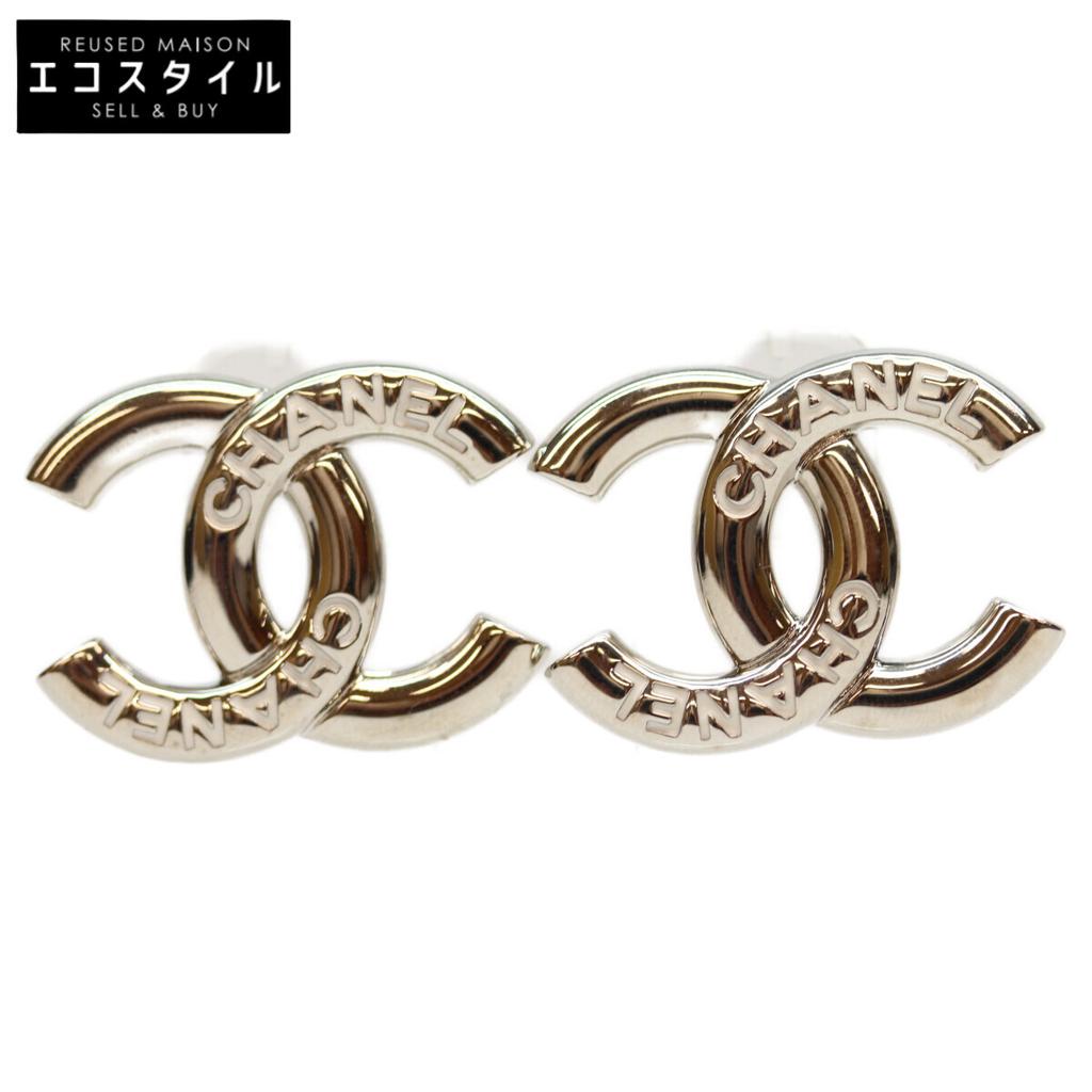 CHANEL B25C Silver CC Logos Earrings earring SilverUsed