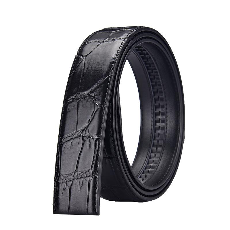 

Men S Alligator Pattern Leather Belt Body, Cowhide High-End Business And Leisure Atmosphere Blue 110cm