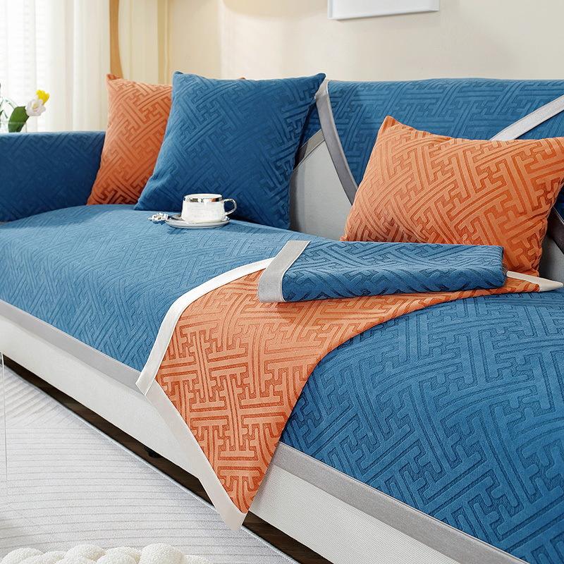 

Шенилловая подушка для дивана, Светлая роскошь, однотонная, Универсальная для всех сезонов, Простой нескользящий чехол на диван, Тканевое покрывало, Подушка для сиденья 70*70cm