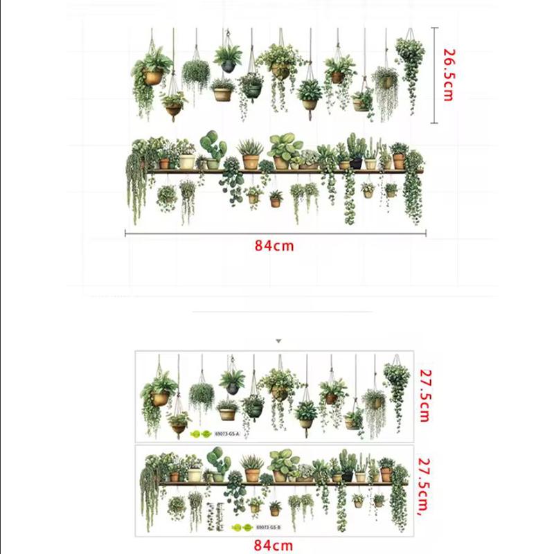 Watercolor Potted Plant Wall Stickers Living Room Bedroom Decoration Wall Decals Bedroom Home Decor Art Background