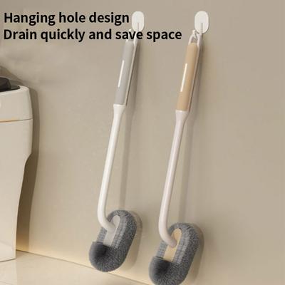 Langer Griff Weiche Borsten Aufgebogener Kopf Toilettenbürste Haushalt Wandmontage Stil Keine toten Ecken Toilette Hockgrube Universal