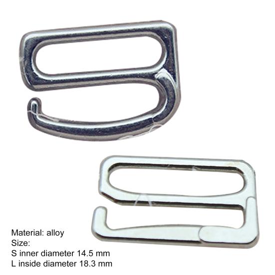 10Pcs Bra Hooks Electroplating Process Strong Material Durable Sturdy Two Holes