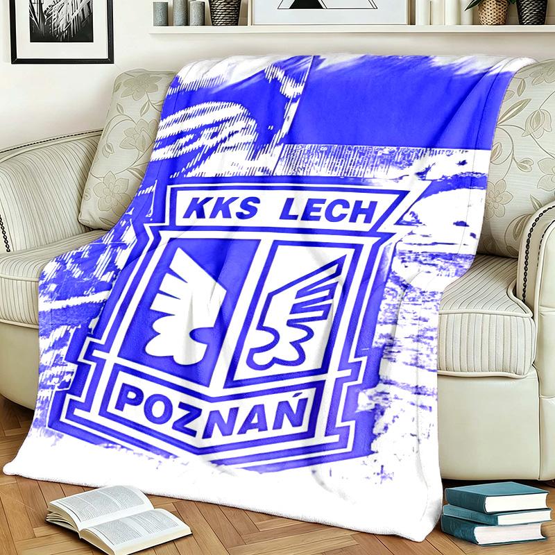 Tematická deka KKS Lech Poznań Vhodná na postele, pohovky a kempování Perfektní pro muže i ženy Pohodlné lůžko po celý rok