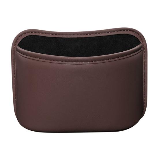 Car Seat Back-Mounted Organizer Storage Box, Non-Destructive Installation Waterproof Leather Texture Multi-Functional Trash Can Door Side Storage for