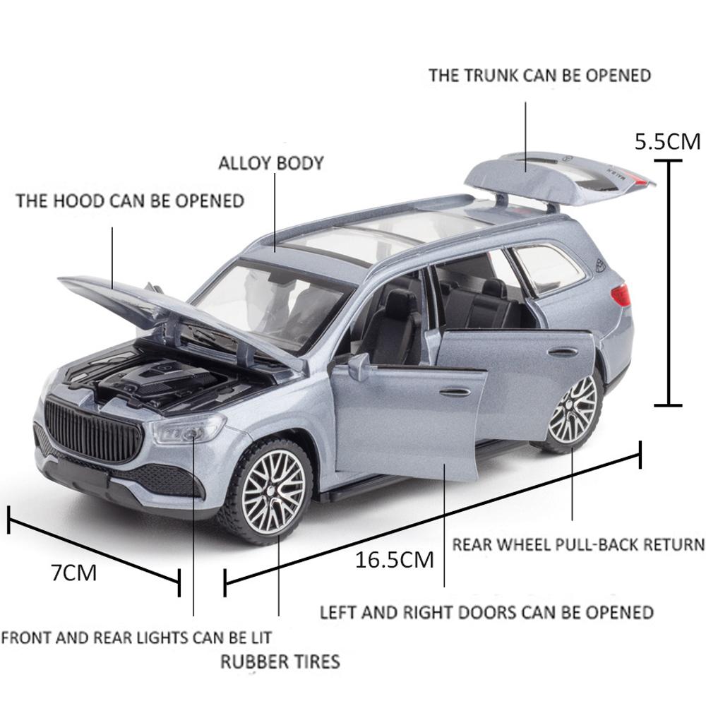 1/32 Scale Benz GLS600 Diecast Car Model Toy, Pull Back Toy Vehicle with Sound and Light for Kids Toddler Boys Girls Gift Collection