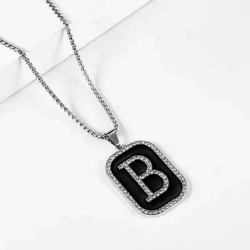 Collier Hip Hop en Acier Titane avec Pendentif Ours pour Hommes & Femmes, Chaîne Pull pour Automne/Hiver