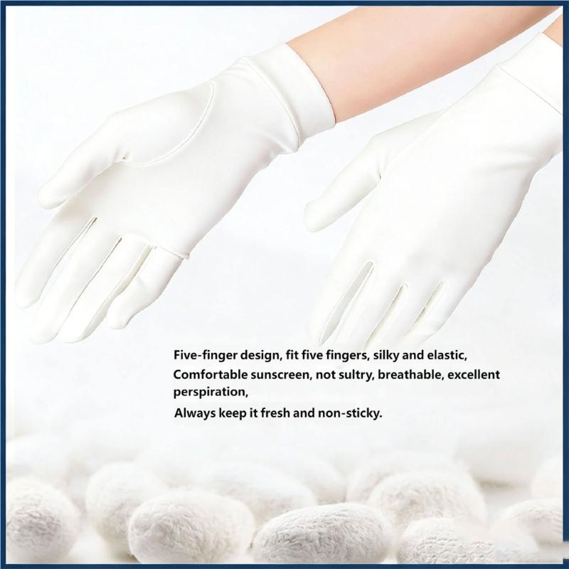 Luxurious Mulberries Silk Gloves For Women And Girl Soft Breathable Elegant Sleep Gloves for Daily Wear Fashion Accessory