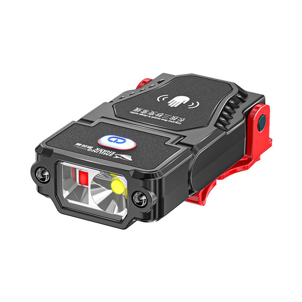1 Pcs Mini LED Sensor Headlamp Hat Clip Cap Light Fishing Headlight USB Rechargeable Adjustable Angle Camping Headlamp LXY