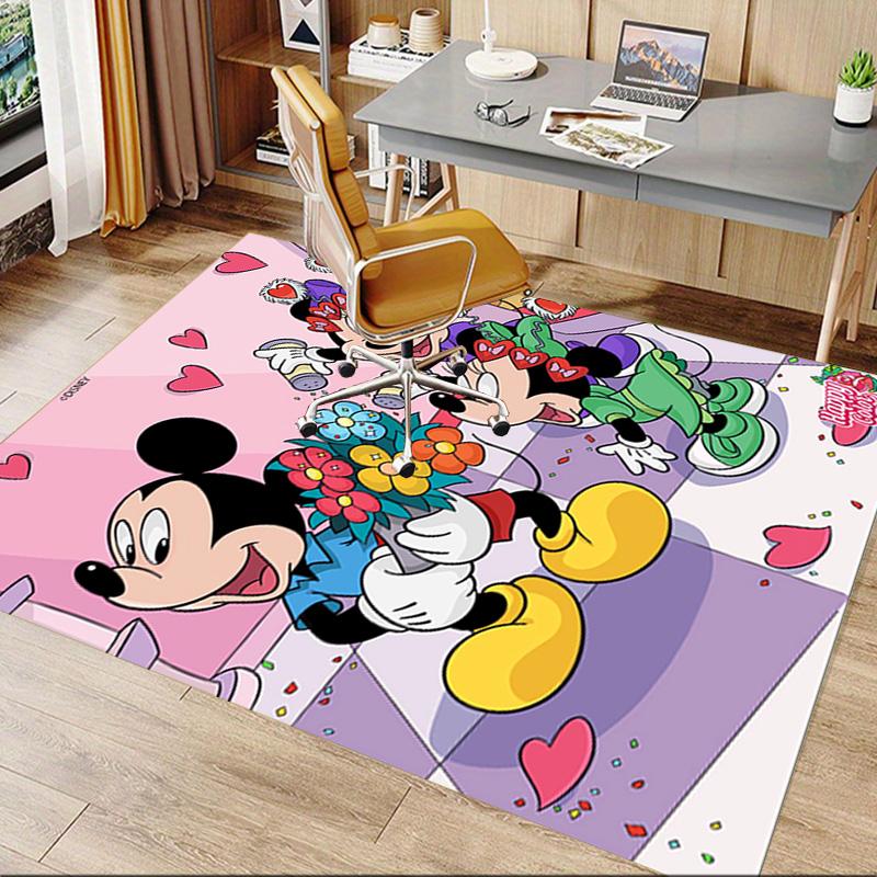 Mickey Minnie'S Valentine'S Day Carpet For Playroom Bedroom Living Room Sofa Home Decorkids Game Area Rug Nonslip Floor Mat