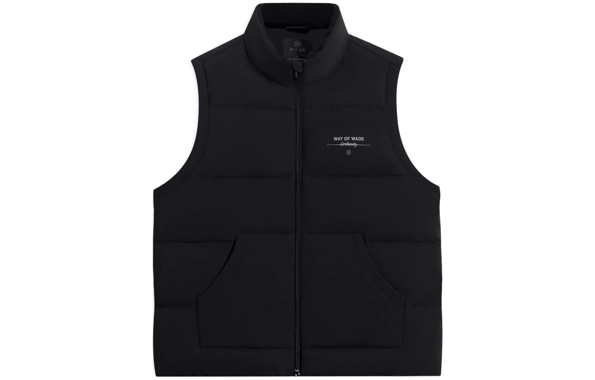 Li Ning Wade Collection Down Vests Men s Black Stand Collar Moderate Other AMRS035-1 XXL