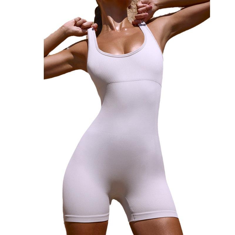 Sleeveless Cross-Back Hip-Lift Quick-Dry Yoga Bodysuit