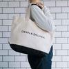 Dean & Deluca Canvas Tote Bag for Men and Women, Large Capacity, A4 Size, Solid Color, Can Also Be Used as a Shopping Bag