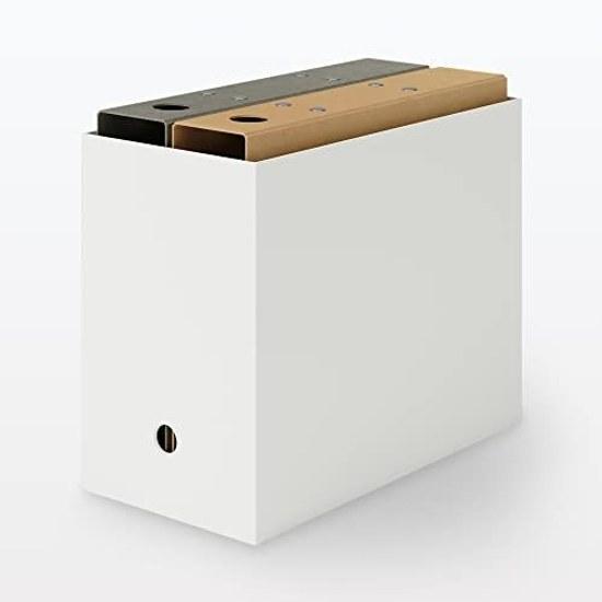 Muji Recycled Polypropylene File BoxStandard TypeWideWhite Gray Approximately Width 15Depth 32Height 24cm