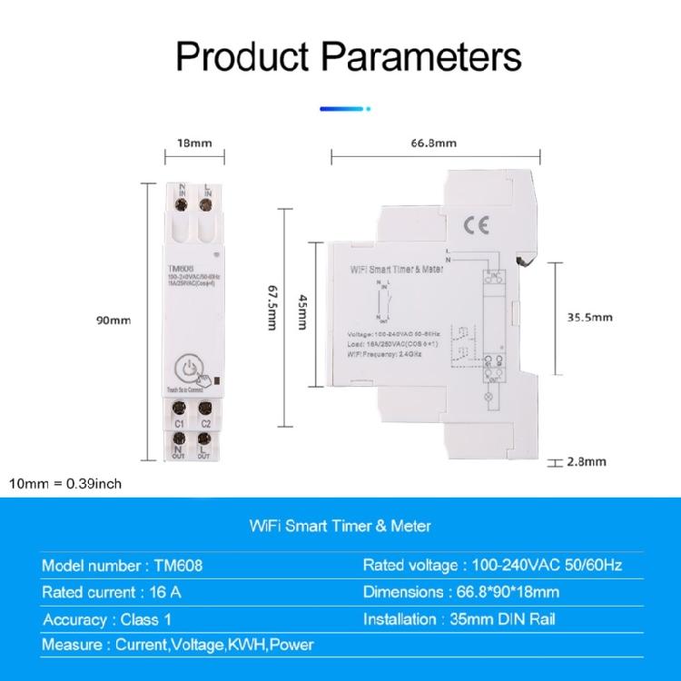 for Smart Timer Switch Energy Meter Electric Mobile APP Remote Control for Home