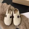 Lamb Wool Shoes Women's Outer Wear 2025 Autumn New Korean Version Retro Flat One-pedal Doudou Shoes Women's Casual Shoes
