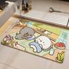 Character P-Peach And Goma Floor Mat Eco Diatomite Antibacterial Odor-Resistant Floor Mat & Drain Pad for Kitchen & Bathroom