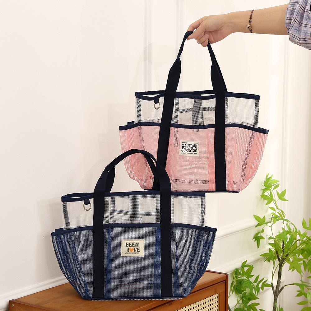 Summer New Large-capacity Storage Bag, Lightweight Travel Cosmetic Storage Bag, Mesh Beach Quick-dry Bag