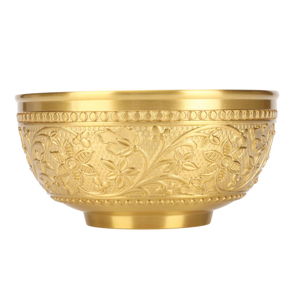 Brass Decorative Bowl Retro Exquisite Unique Carved Design Brass Bowl for Table Home Decoration