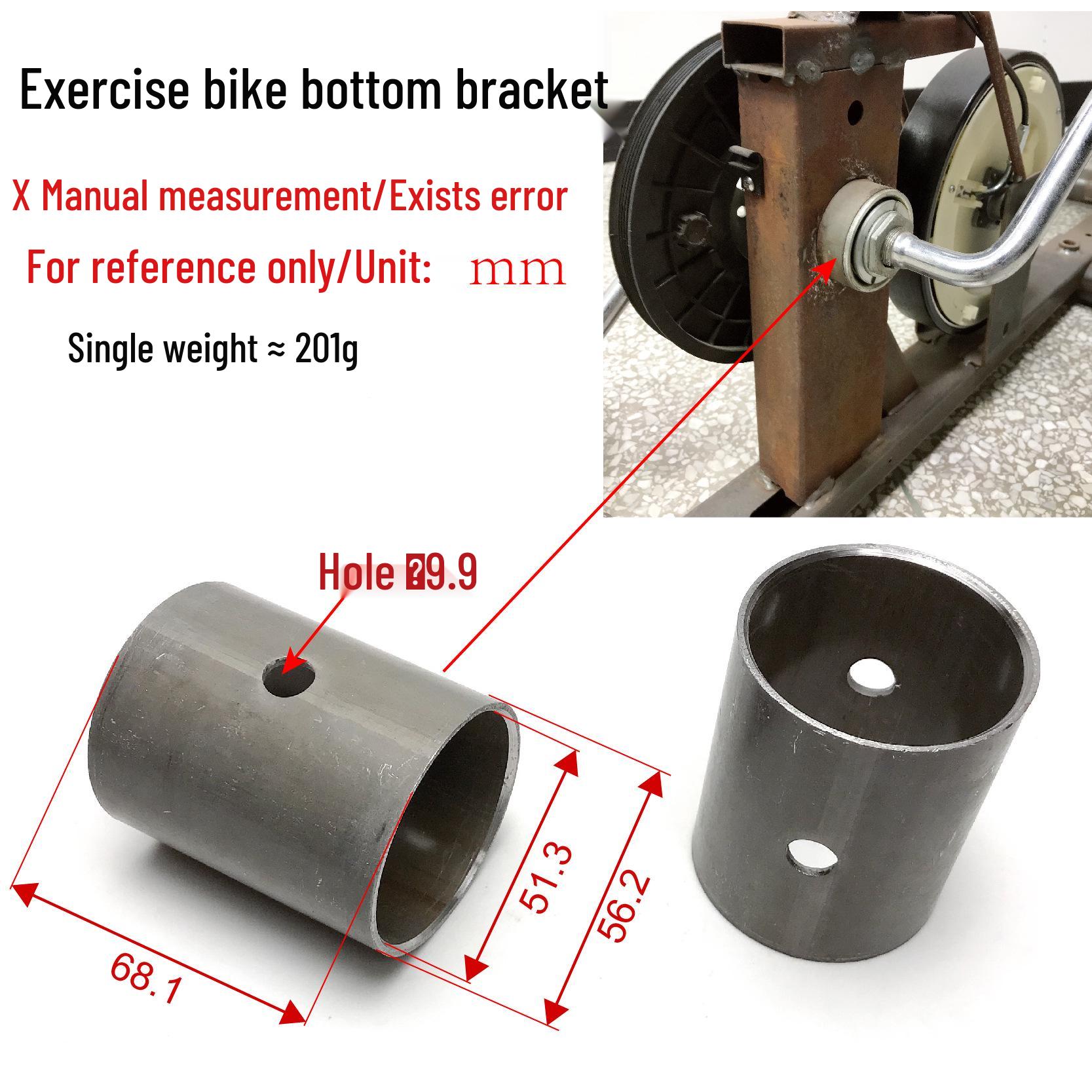 

Exercise Bike Bottom Bracket Spindle: 56mm OD, 68mm Length - Rotating Tube for Fitness Equipment Plastic
