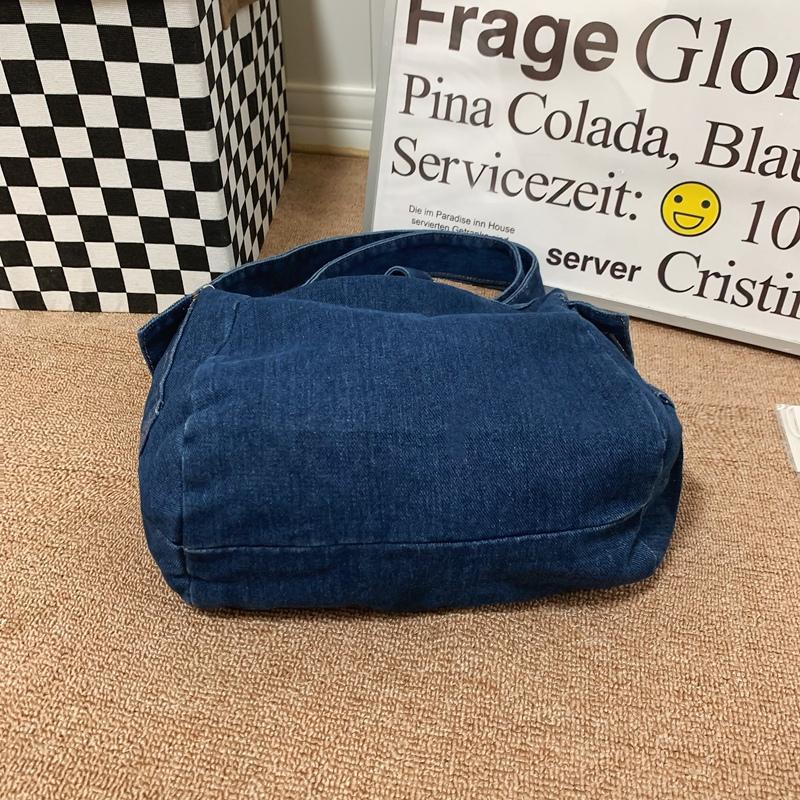 Denimveske Ensfarget Dame Skulderveske Crossbody-veske