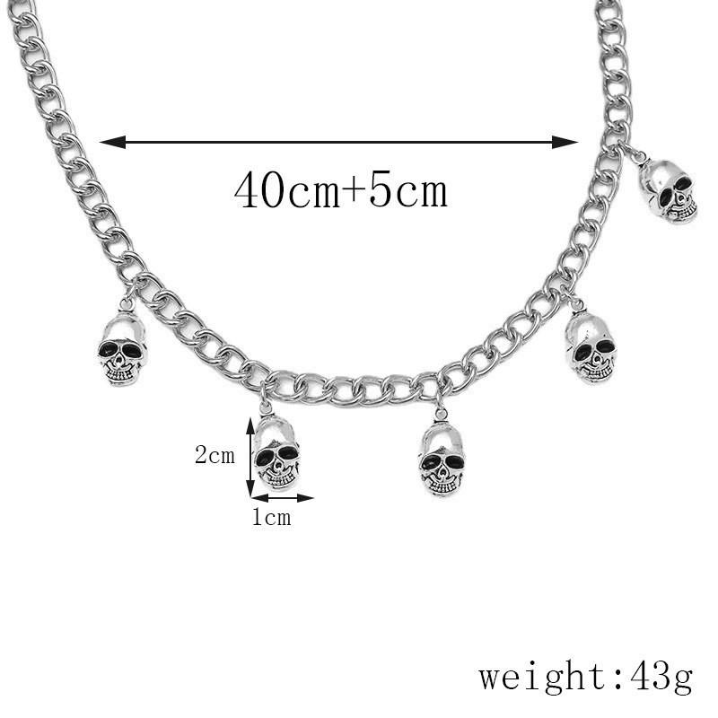 Skull pendant necklace - hip hop punk style - unisex necklace