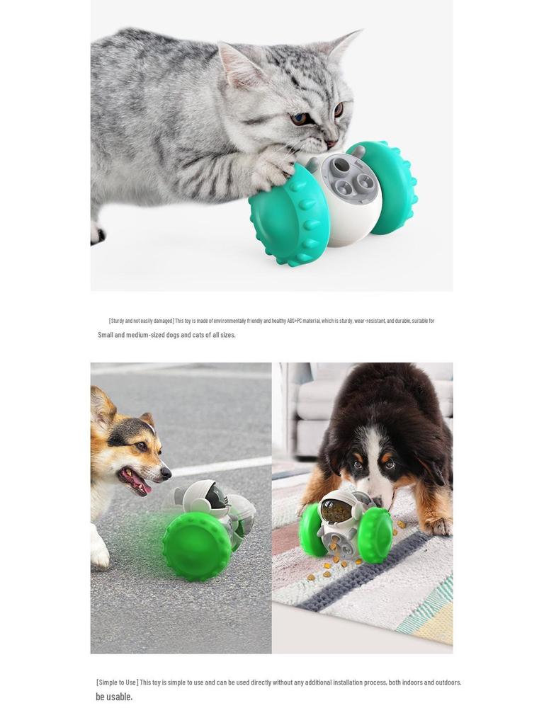 Interactive Pet Food Toy: Robot Car Tumbler for Slow Feeding and Play