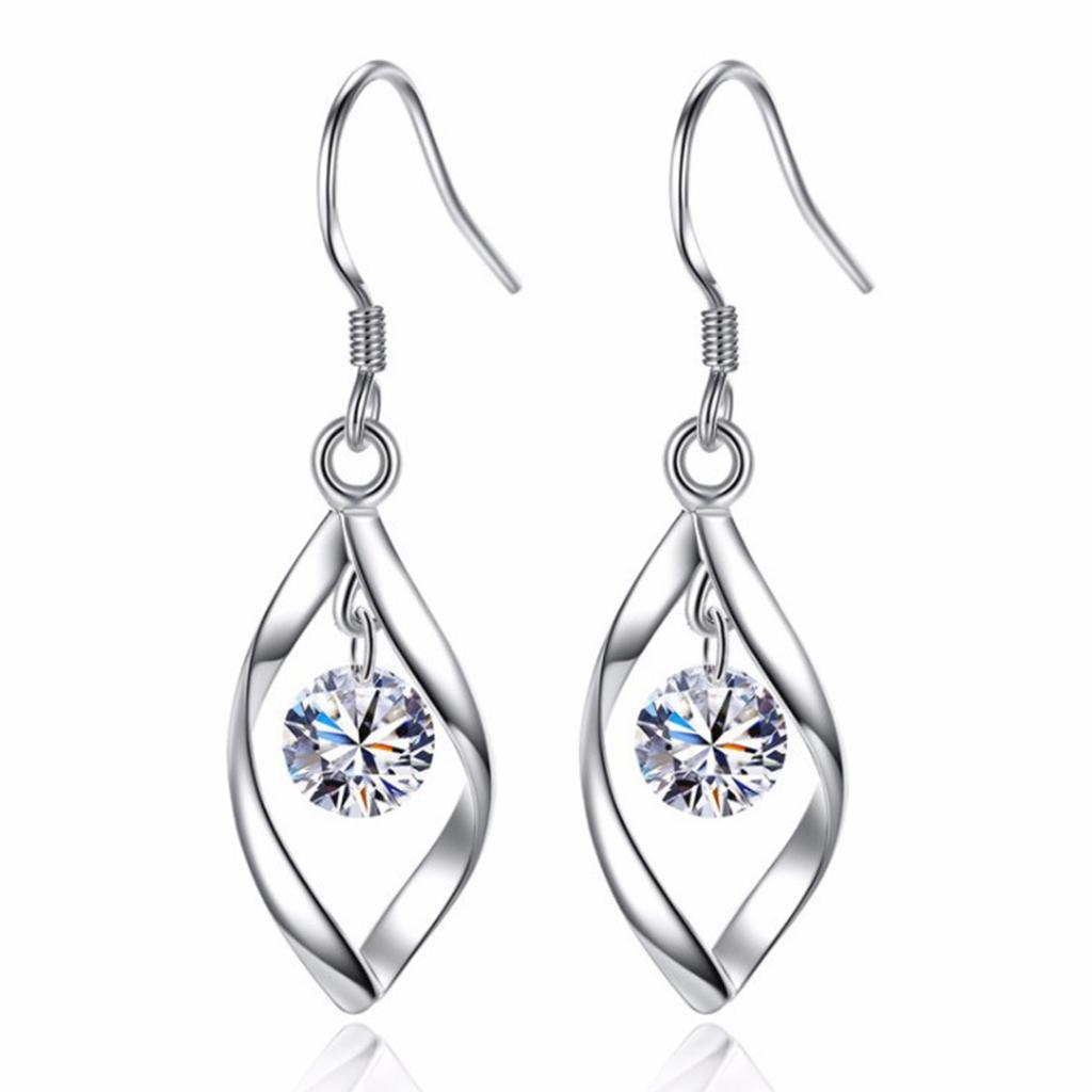 1pcs Necklace + 2pcs Earrings Twisting Diamond Earrings  Girl Jewelry