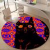 1pc Psychedelic Cat Office Round Area Rug, Indoor Mat Suitable ForOffice, Under Office Chairs Bedroom Living Room Home Decor, Room Deco U04