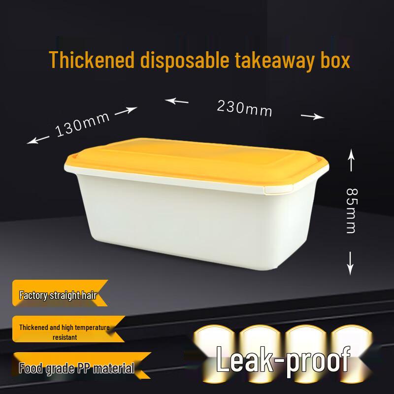 1500ml Rectangular Disposable Takeaway Food Container with Lock Lid