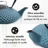 Théière en fonte - tealøv - kambin - 1,25 l - infuseur acier inoxydable - bleu